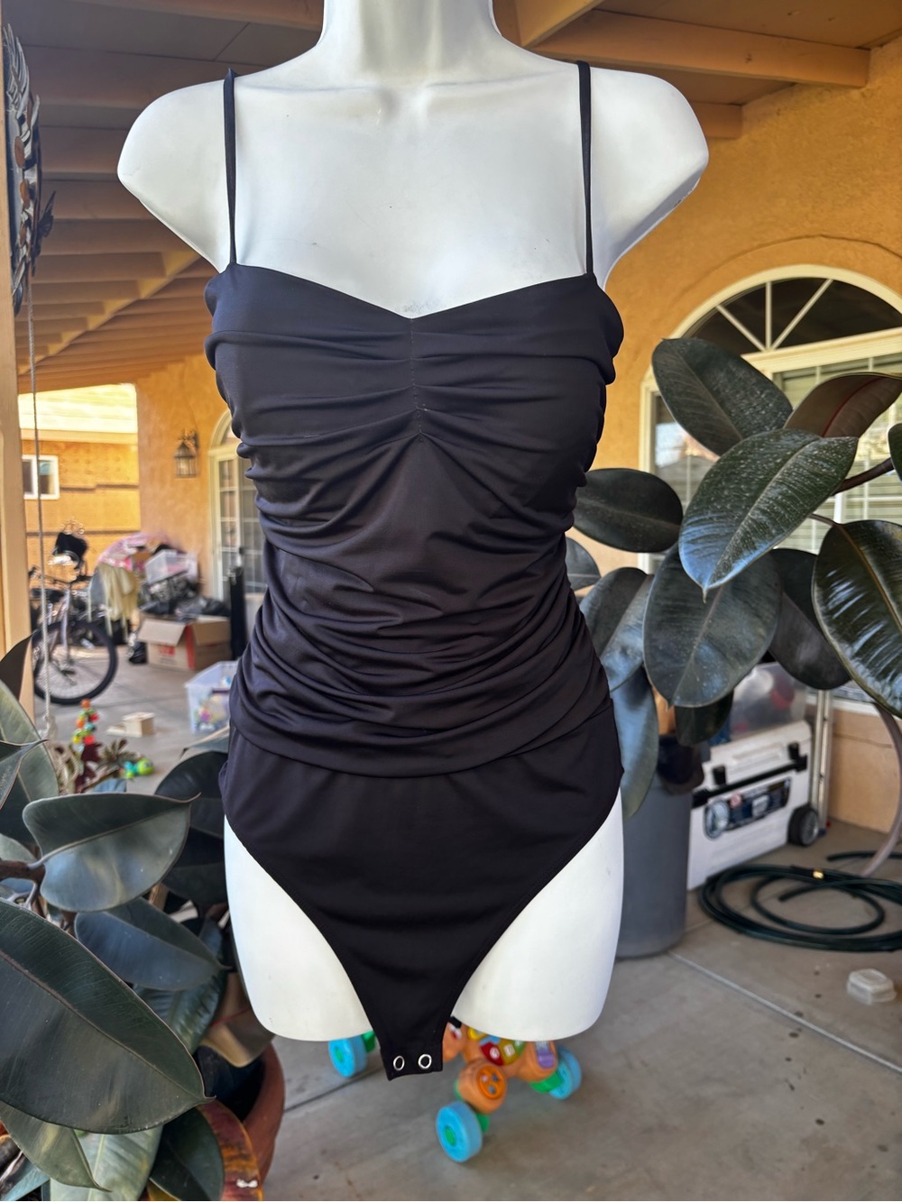 Black Ruched Express bodysuit